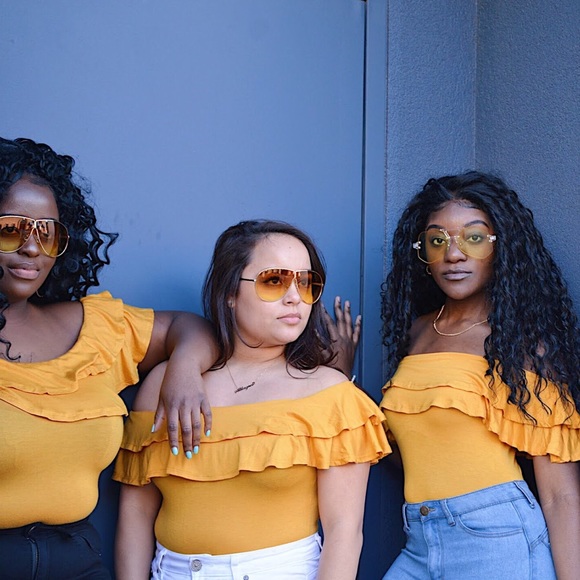 Off Shoulder Ruffle Overlay Bodysuit - Picture 8 of 8